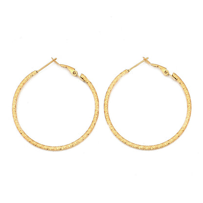 Geometric Stainless Steel Circular Drop Earrings in Gold/Silver - Bold Modern Dangling Earrings for Women