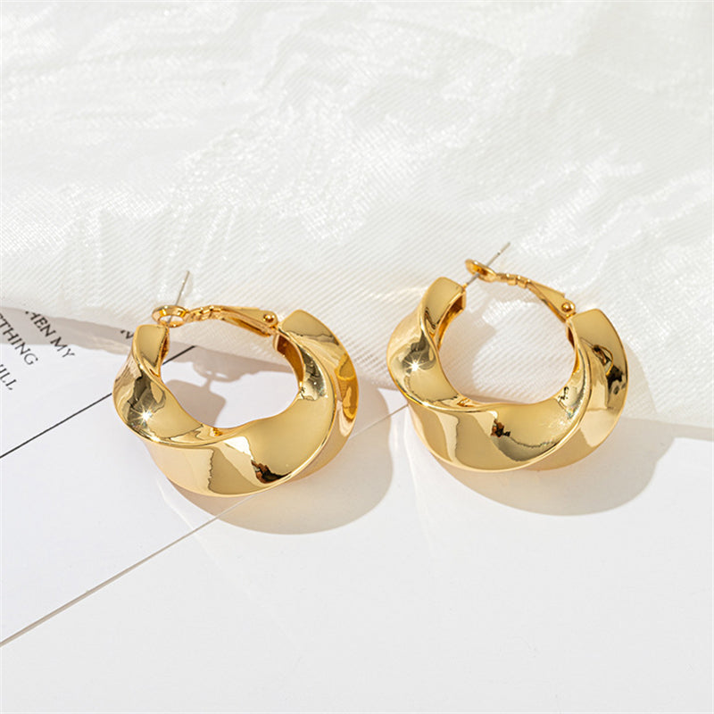 Geometric Statement Earrings in Gold & White Gold - Sweet & Edgy Bold Design for Women
