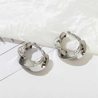 Geometric Statement Earrings in Gold & White Gold - Sweet & Edgy Bold Design for Women