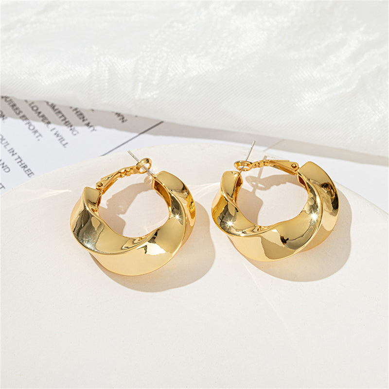 Geometric Statement Earrings in Gold & White Gold - Sweet & Edgy Bold Design for Women