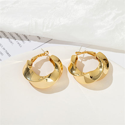 Geometric Statement Earrings in Gold & White Gold - Sweet & Edgy Bold Design for Women