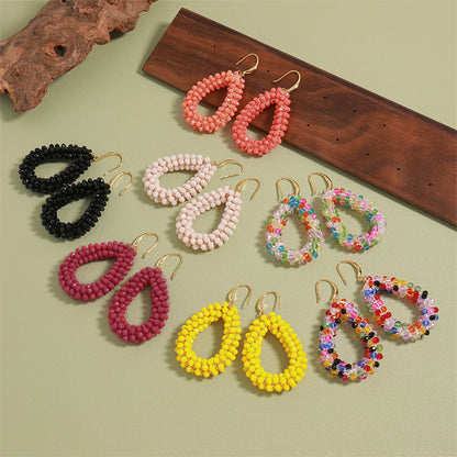 Geometric Teardrop Earrings in Multi-Color Options - Gold Plated Fashion Statement Jewelry for Women
