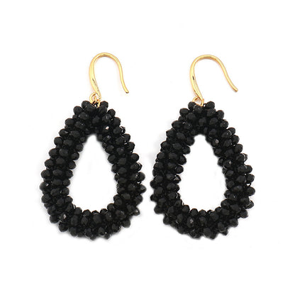 Geometric Teardrop Earrings in Multi-Color Options - Gold Plated Fashion Statement Jewelry for Women