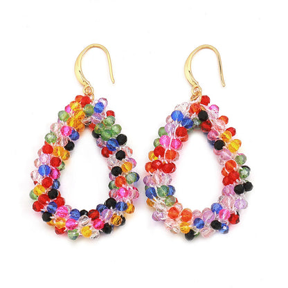 Geometric Teardrop Earrings in Multi-Color Options - Gold Plated Fashion Statement Jewelry for Women