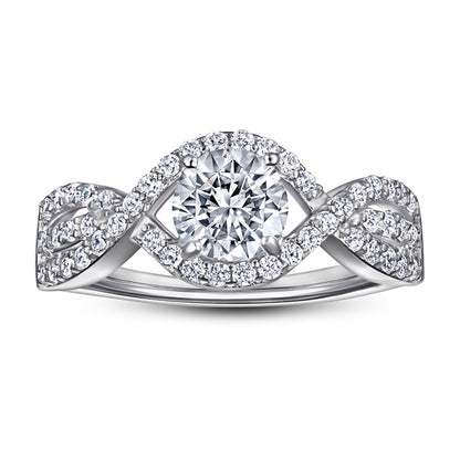 Geometric Zircon Statement Ring - 925 Sterling Silver Modern Minimalist Jewelry for Women