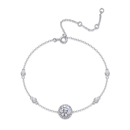 Glamorous Round Moissanite Bracelet for Office and Commuting