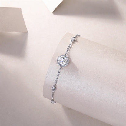 Glamorous Round Moissanite Bracelet for Office and Commuting