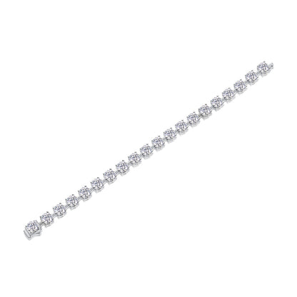 Glamorous Women's Silver Bracelet with Square Moissanite for Office Wear