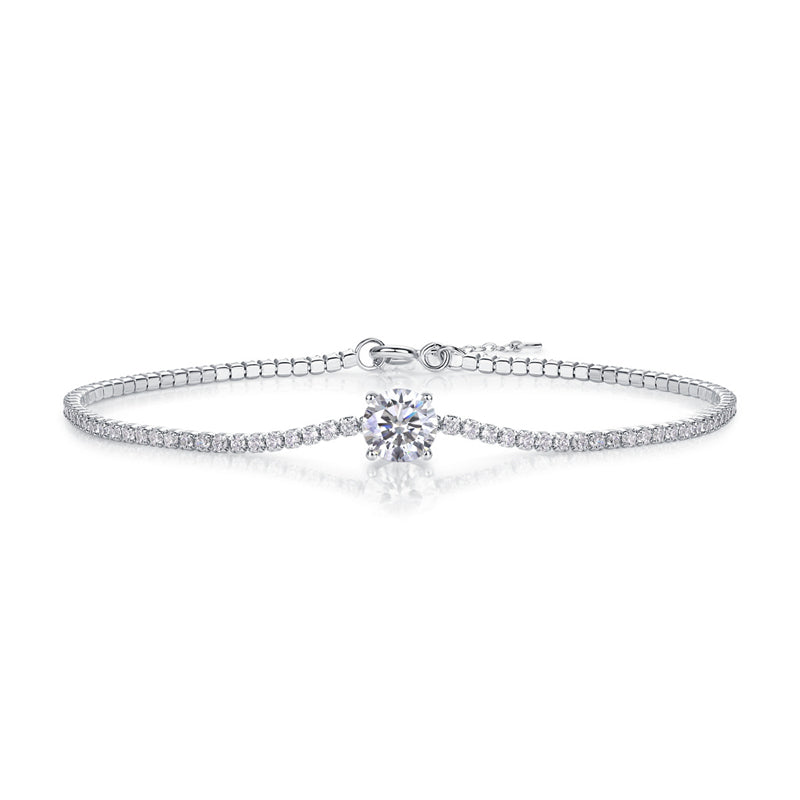 Glimmering Geometric Bracelet with Moissanite