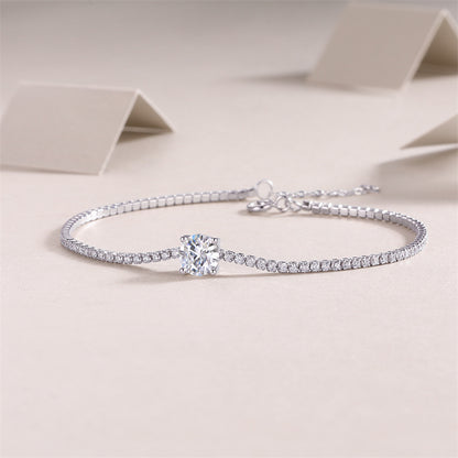 Glimmering Geometric Bracelet with Moissanite