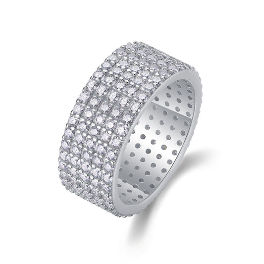 Glimmering Round Moissanite Ring in Sterling Silver