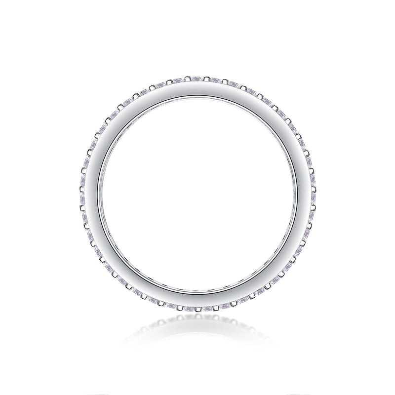 Glimmering Round Moissanite Ring in Sterling Silver