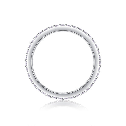 Glimmering Round Moissanite Ring in Sterling Silver