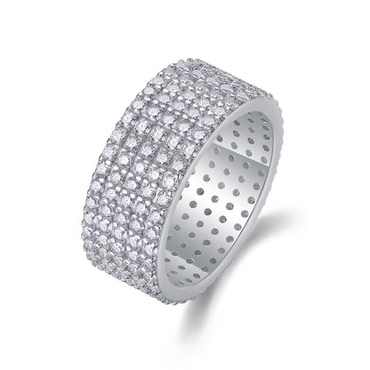 Glimmering Round Moissanite Ring in Sterling Silver