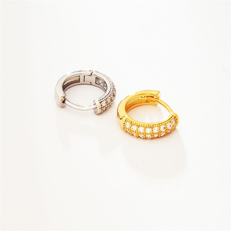 Gold & Rhodium Plated Geometric Hoop Earrings - Light Luxury Everyday Style