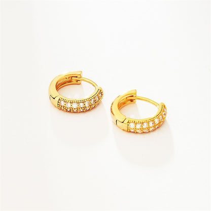 Gold & Rhodium Plated Geometric Hoop Earrings - Light Luxury Everyday Style