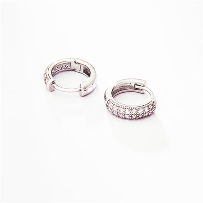 Gold & Rhodium Plated Geometric Hoop Earrings - Light Luxury Everyday Style