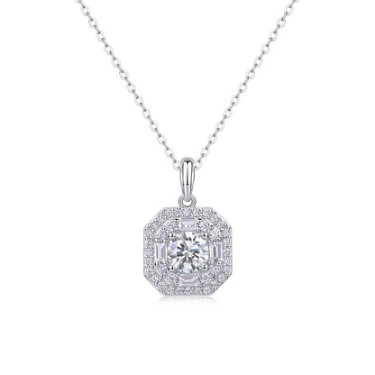 Graceful Geometric Pendant Necklace in Sterling Silver