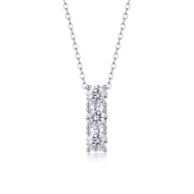 Graceful Rectangular Pendant Necklace in Sterling Silver