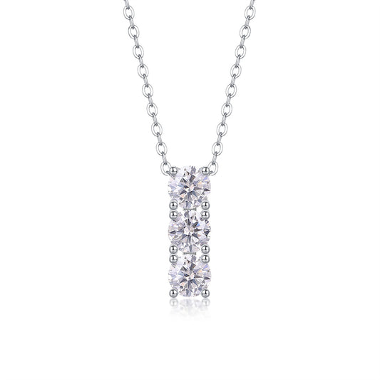 Graceful Rectangular Pendant Necklace in Sterling Silver