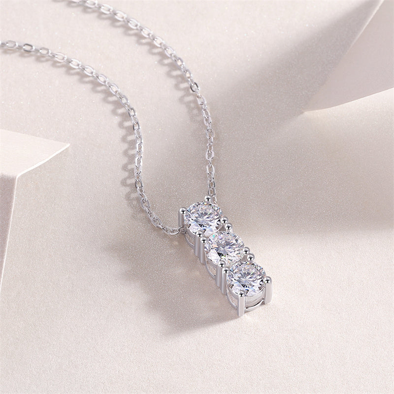 Graceful Rectangular Pendant Necklace in Sterling Silver
