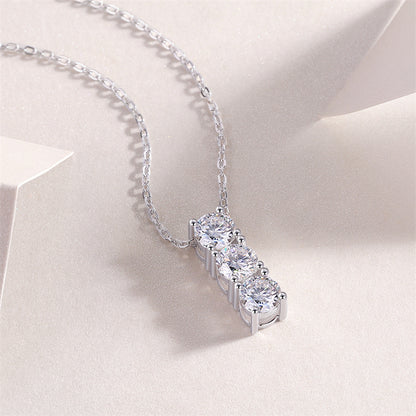 Graceful Rectangular Pendant Necklace in Sterling Silver