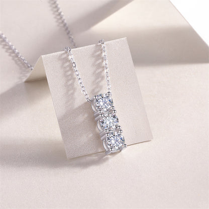 Graceful Rectangular Pendant Necklace in Sterling Silver