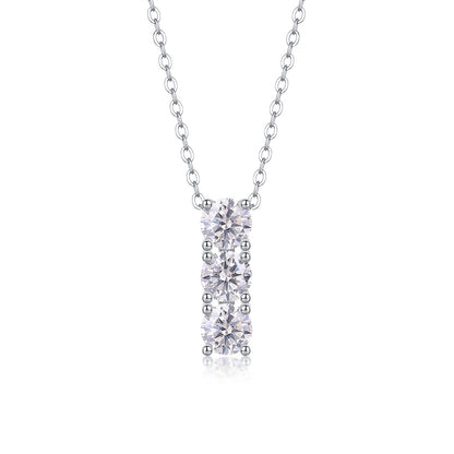 Graceful Rectangular Pendant Necklace in Sterling Silver