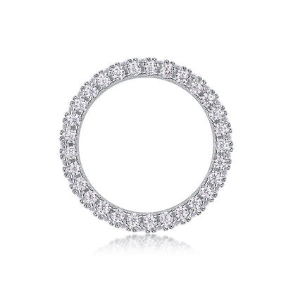 Graceful Silver Ring with Mixed Moissanite Stones