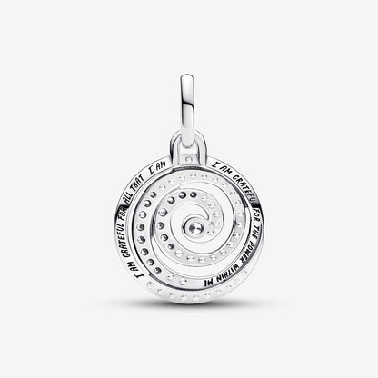 Gratitude Spiral Medallion Charm