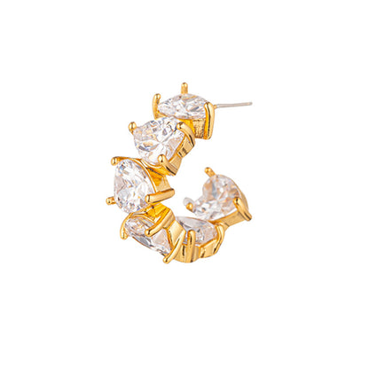 Handmade Geometric Gold Plated Earrings with 925 Silver Posts - Minimalist Light Luxury Studs for Women