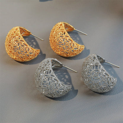 Handmade Geometric Oval Hoop Earrings in Gold & Silver Plating - Minimalist Statement Jewelry for Women