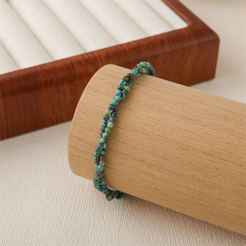 Handmade Hubei Turquoise & 925 Silver Ruyi Bracelet - Chinese Style Geometric Unisex Jewelry, Electroplated