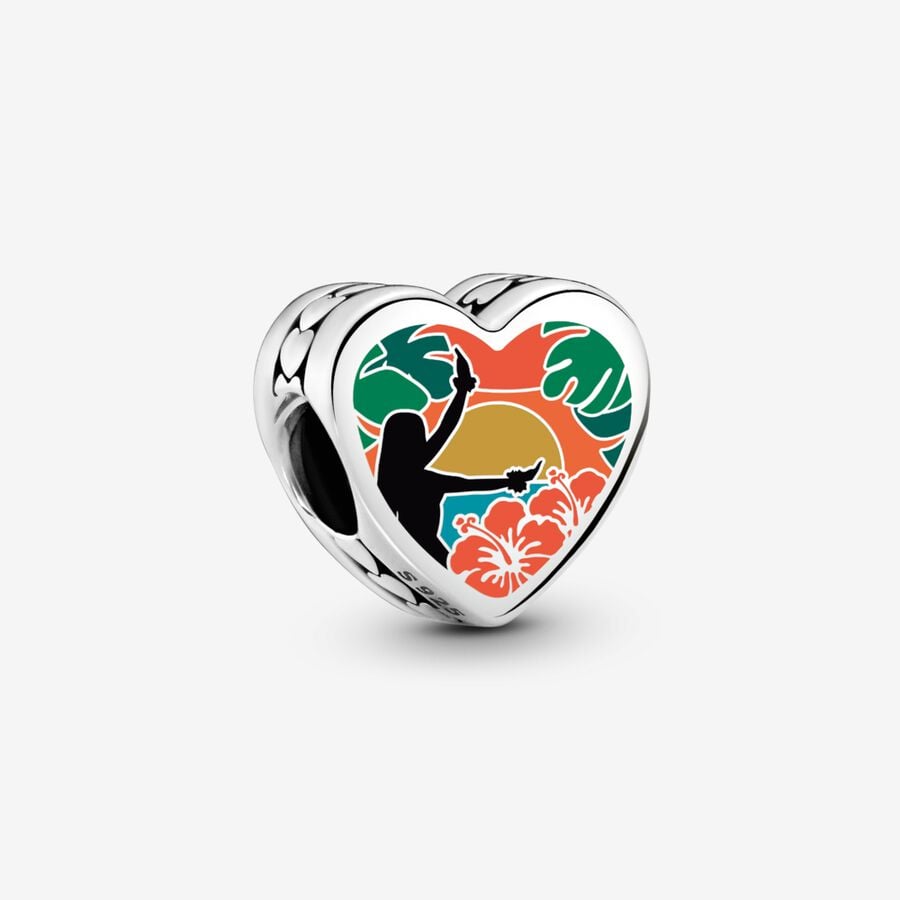 Hawaii Aloha Heart Charm