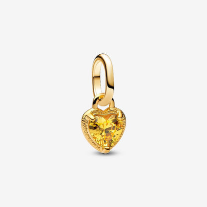 Tiny Heart Charm with Textured Gold Border