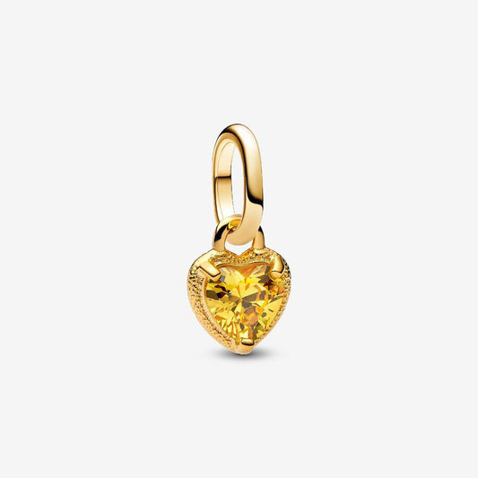 Tiny Heart Charm with Textured Gold Border