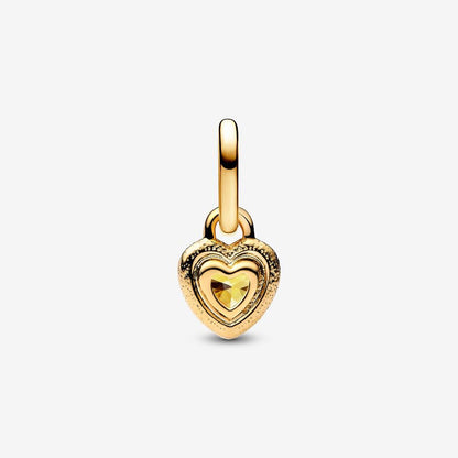 Tiny Heart Charm with Textured Gold Border