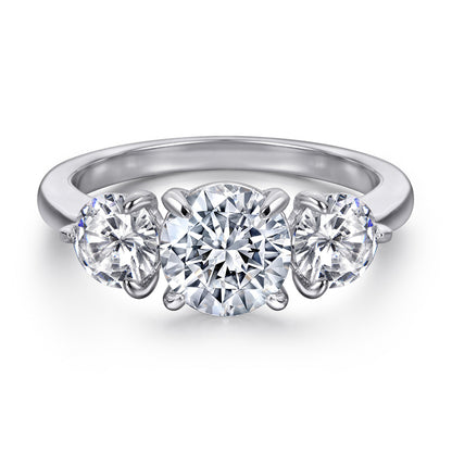 Heart-Shaped 925 Silver Ring - Romantic Zirconia Accented Band