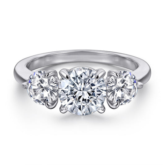Heart-Shaped 925 Silver Ring - Romantic Zirconia Accented Band