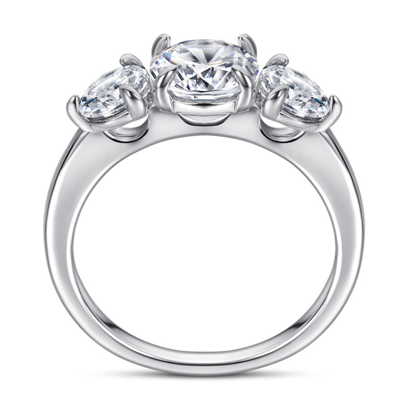 Heart-Shaped 925 Silver Ring - Romantic Zirconia Accented Band