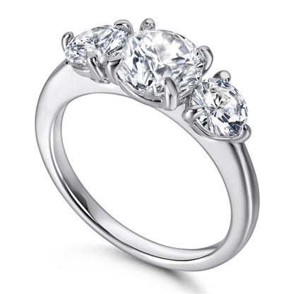 Heart-Shaped 925 Silver Ring - Romantic Zirconia Accented Band