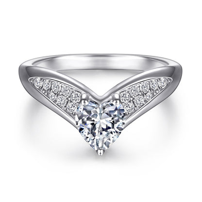 Heart-Shaped Zircon Ring Set - 925 Sterling Silver Love Promise & Engagement Jewelry for Women
