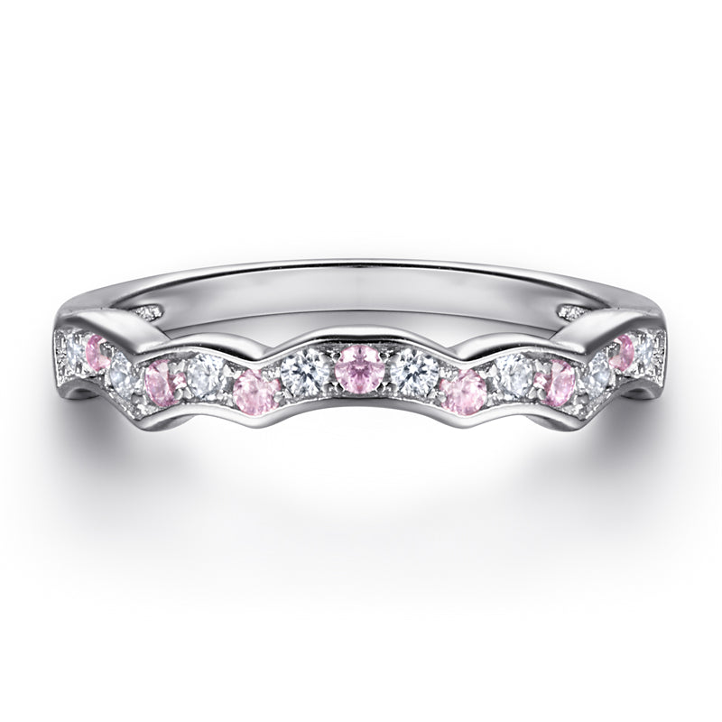 Heart-Shaped Zircon Ring Set - 925 Sterling Silver Romantic Stackable Jewelry for Women