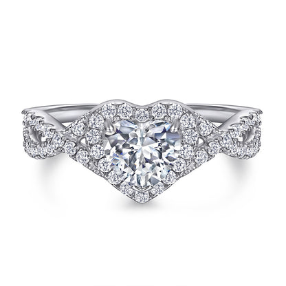 Heart-Shaped Zircon Silver Ring - 925 Sterling Silver Dainty Love Jewelry for Women