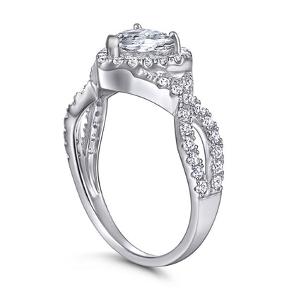 Heart-Shaped Zircon Silver Ring - 925 Sterling Silver Dainty Love Jewelry for Women