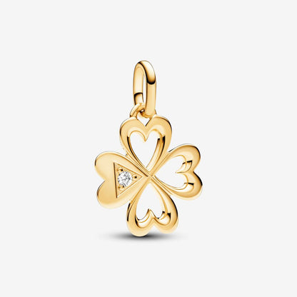 Heart Four-leaf Clover Medallion Charm
