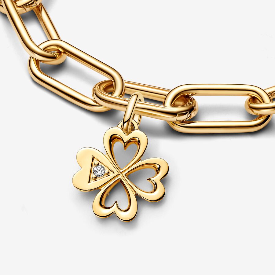 Heart Four-leaf Clover Medallion Charm