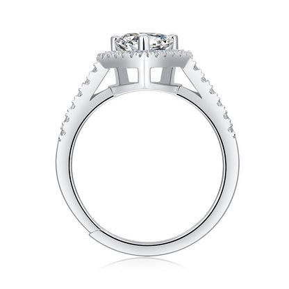 Heart Geometric Ring with Moissanite