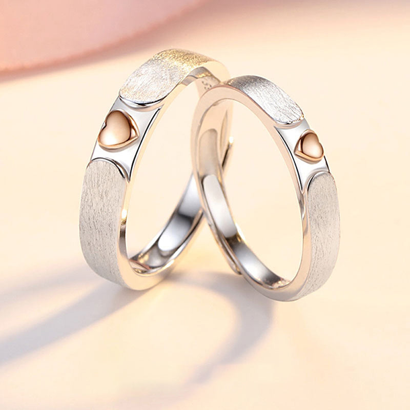 "Heart Knot" Couple Rings - 925 Sterling Silver Interlocking Love Matching Set