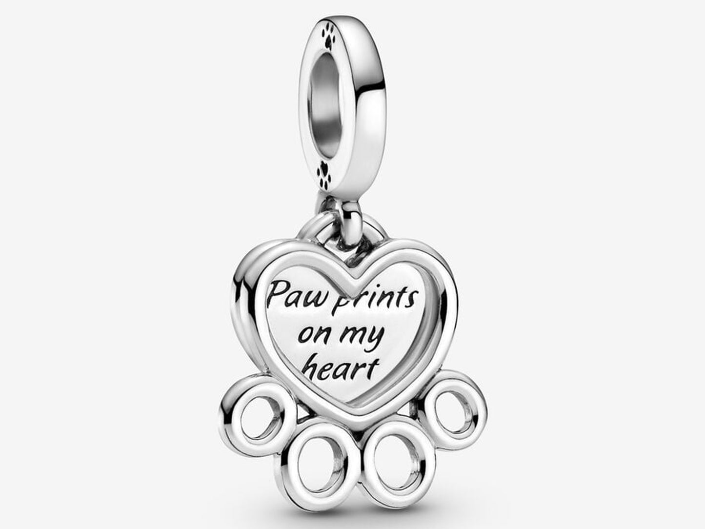 Hearts & Paw Print Dangle Charm